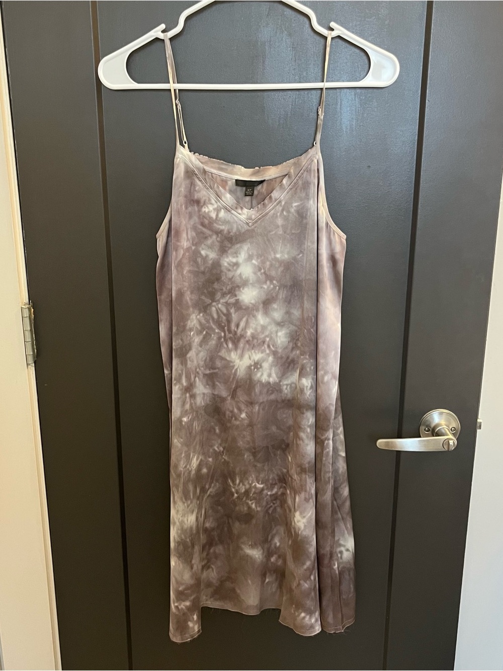ATM Tie-Dye Silk Camisole Dress - Neutral Mauve - Picture 3 of 7
